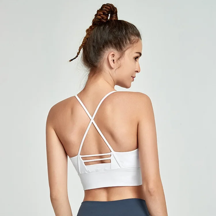 Back Sports Underwear Women'S Fitness Running Yoga Vest With Chest Cushion Shockproof Training Bra 1