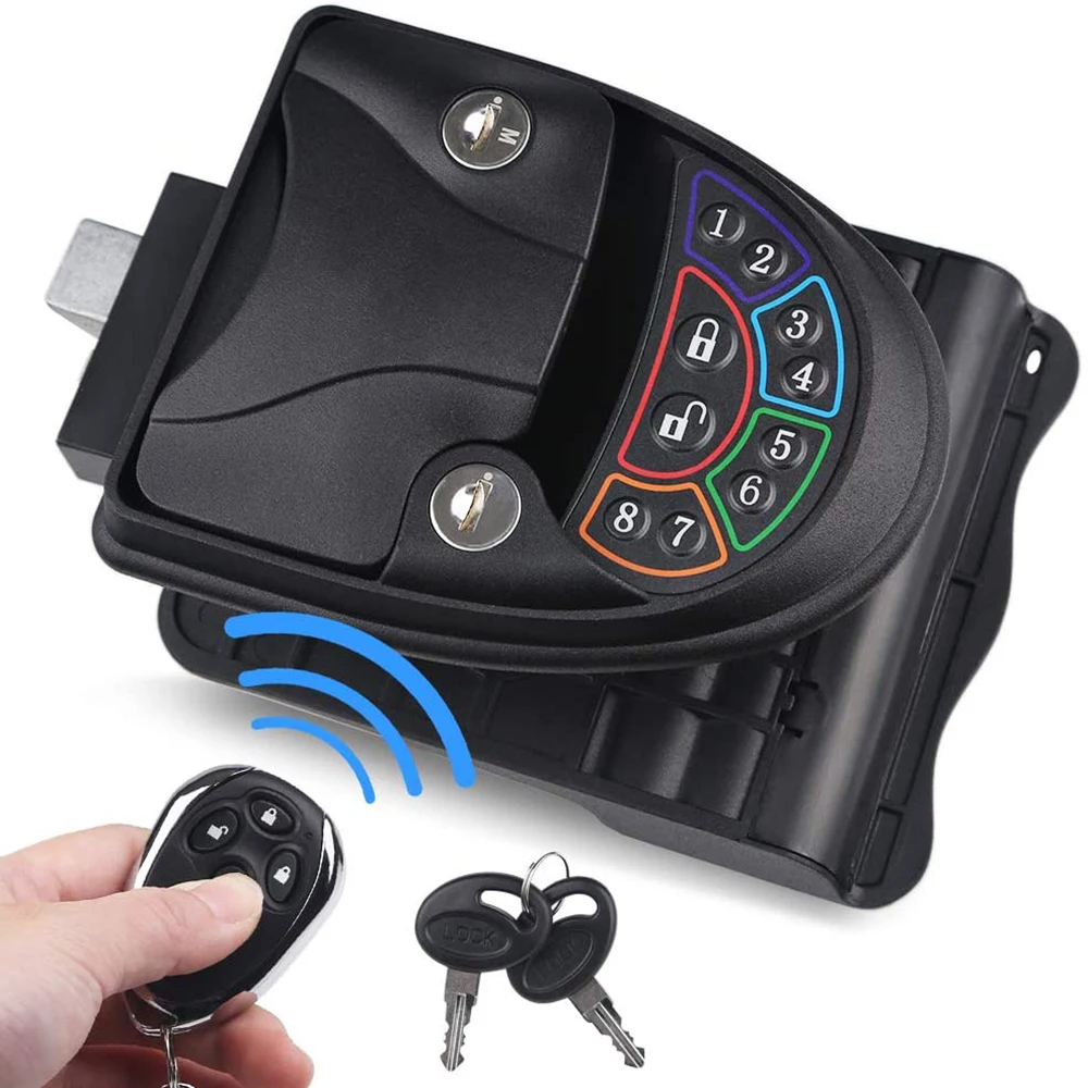 Rv Keyless Entry Door Lock Handle Latch With Remote Controller And
