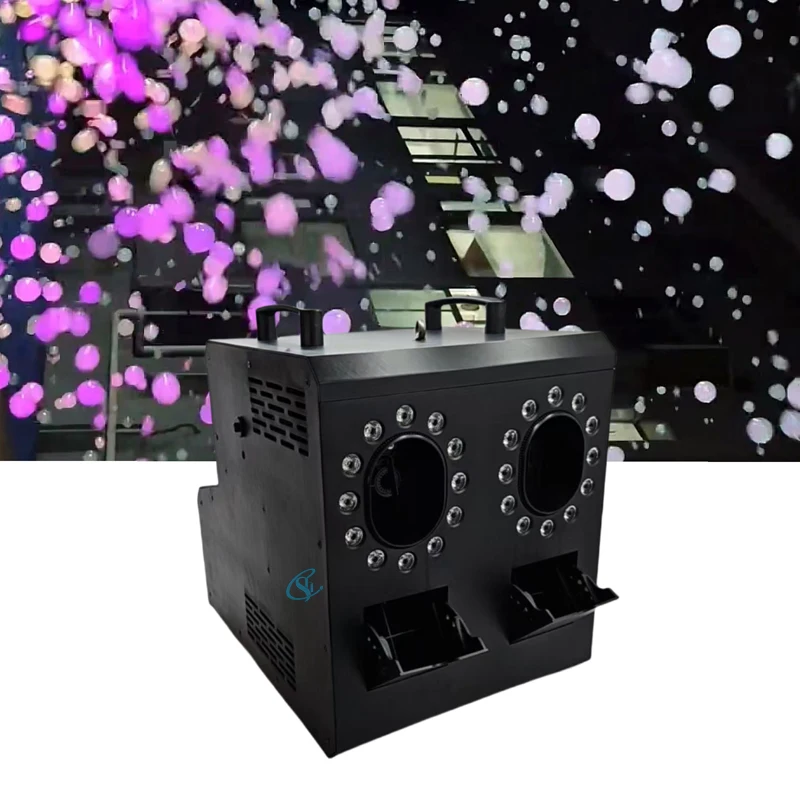 Remote Control 1500w LED RGB 2 Holes Portable Bubble Smoke Machine Fog Bubble Ma