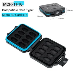 Compact Waterproof Micro SD Card Case with Soft Foam Insert and 16 - Slot Capacity (MCR - TF16)