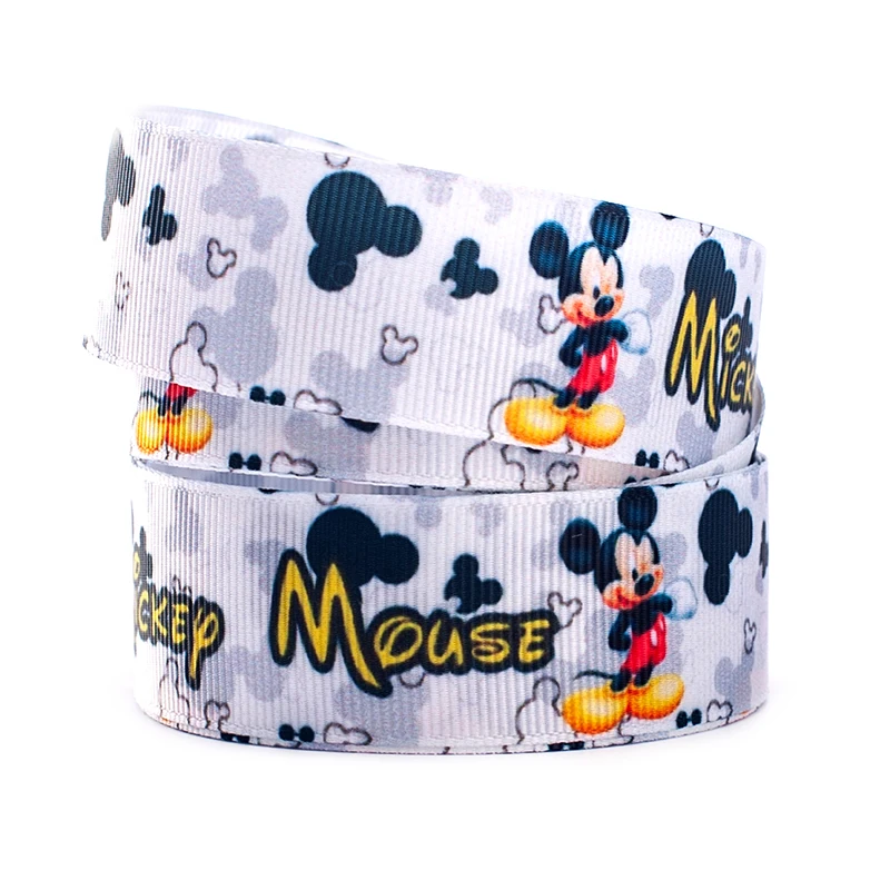 

10yards different sizes new cartoon Mickey mouse pattern printed grosgrain ribbon DIY Crafts Handmade Accessories