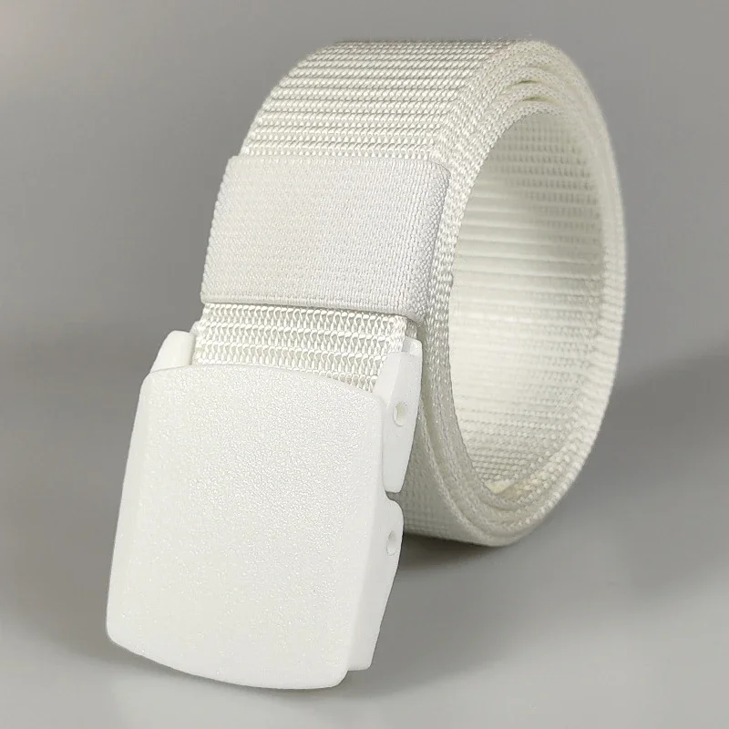 White Automatic Buckle Nylon - Men Belt  Waist Canvas Belt Outdoor Strap Travel Jeans Black Belts for Women