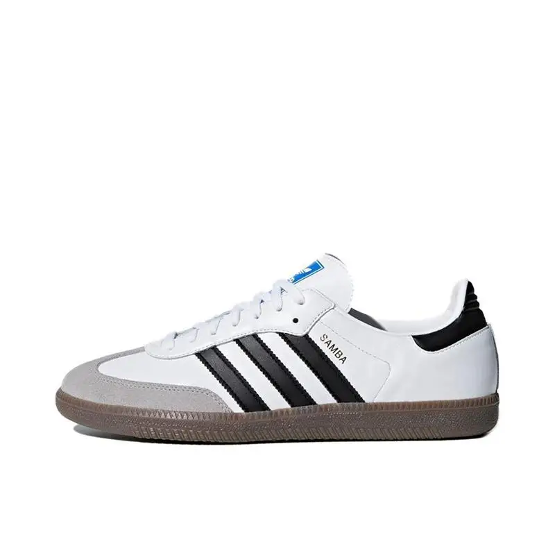 Adidas Originals Samba Men's and Women's Skateboarding Shoes Wear Resistant Low Cut Board Shoes Anti Slip Comfortable White skateboarding shoes
