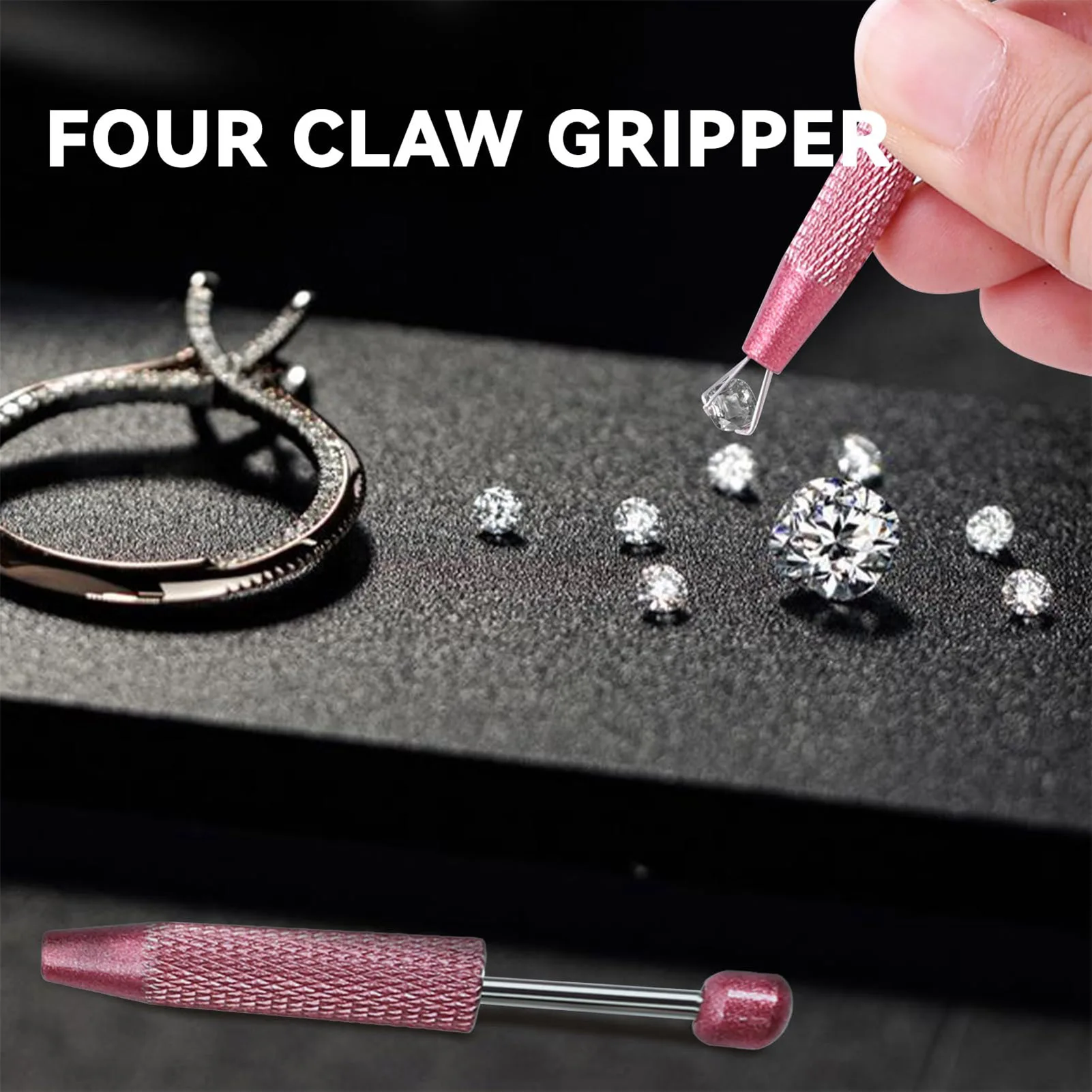 4 Claw IC Chip pick up tools rhinestone Crystal jewelry Electronic Component Grabber Stainless Steel Extractor Pick up Tool