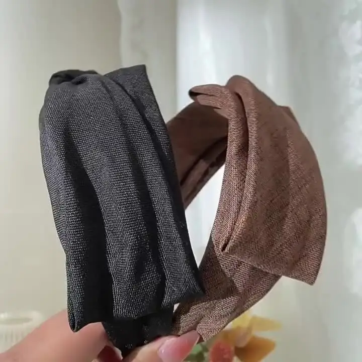 Accesorios coreanos para el cabello para mujer, Diadema de algodón arrugado, diadema de maquillaje de bisel ancho, tocado para mujer, novedad de 2024