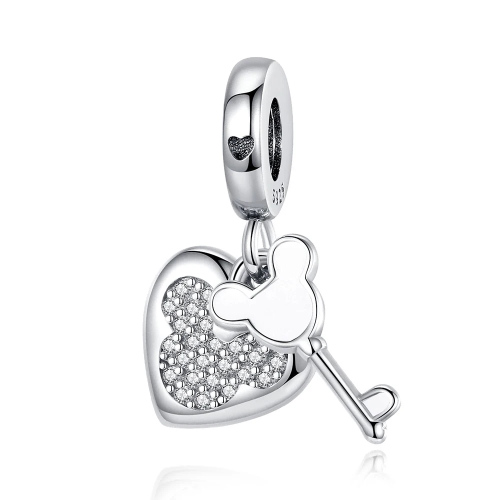 Rose Gold Heart Shape Silver Colour Charm for Women Festival Jewelry Gift Fit DIY Bracelet Necklace Chrams