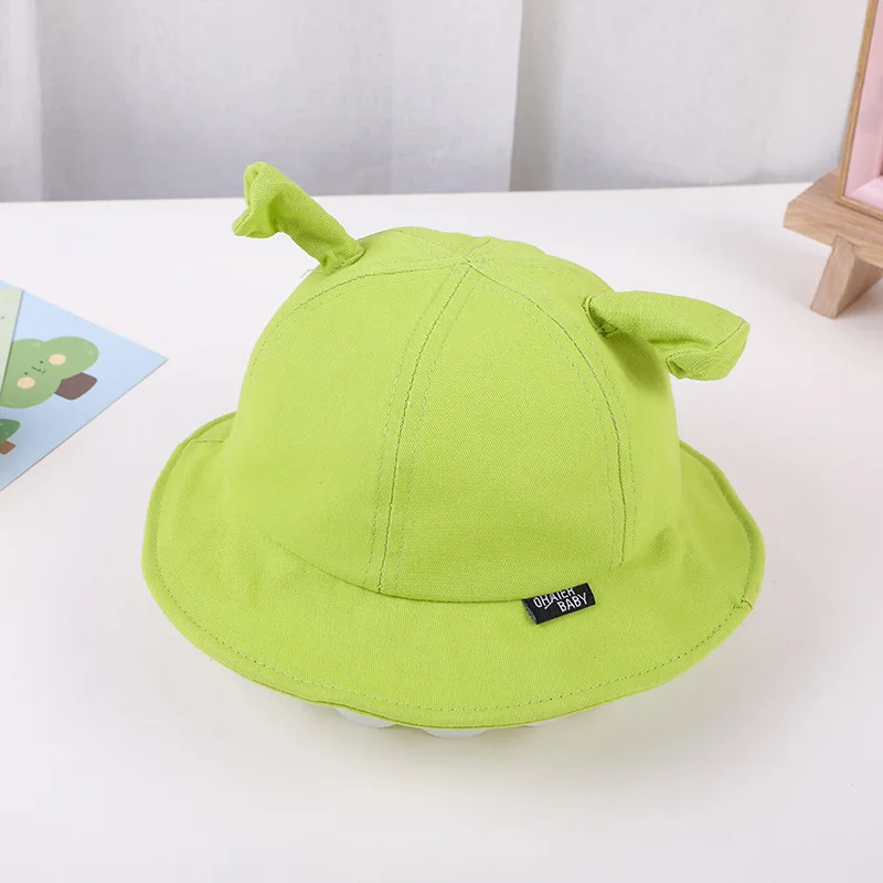 Green Color Baby Baseball Cap Summer Outdoor Infant Toddler Sun Visor Caps Cartoon Ear Boy Girl Bucket Hat Kids Fisherman Hats