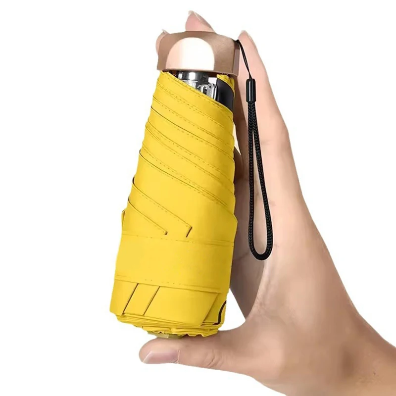 Mini Sun Umbrella Pocket-Sized Vinyl Folding UV Protection Sunshade Capsule Umbrella Practical Beach Essentials Umbrellas & sun shelters