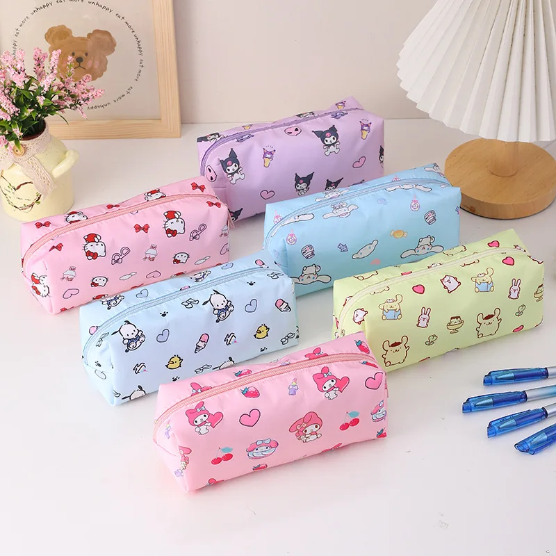 

Sanrio Hello Kitty Pencil Case Cute Cartoon Cinnamoroll Kuromi New Models Large Capacity Kawaii School Supplies Pouch Gifts