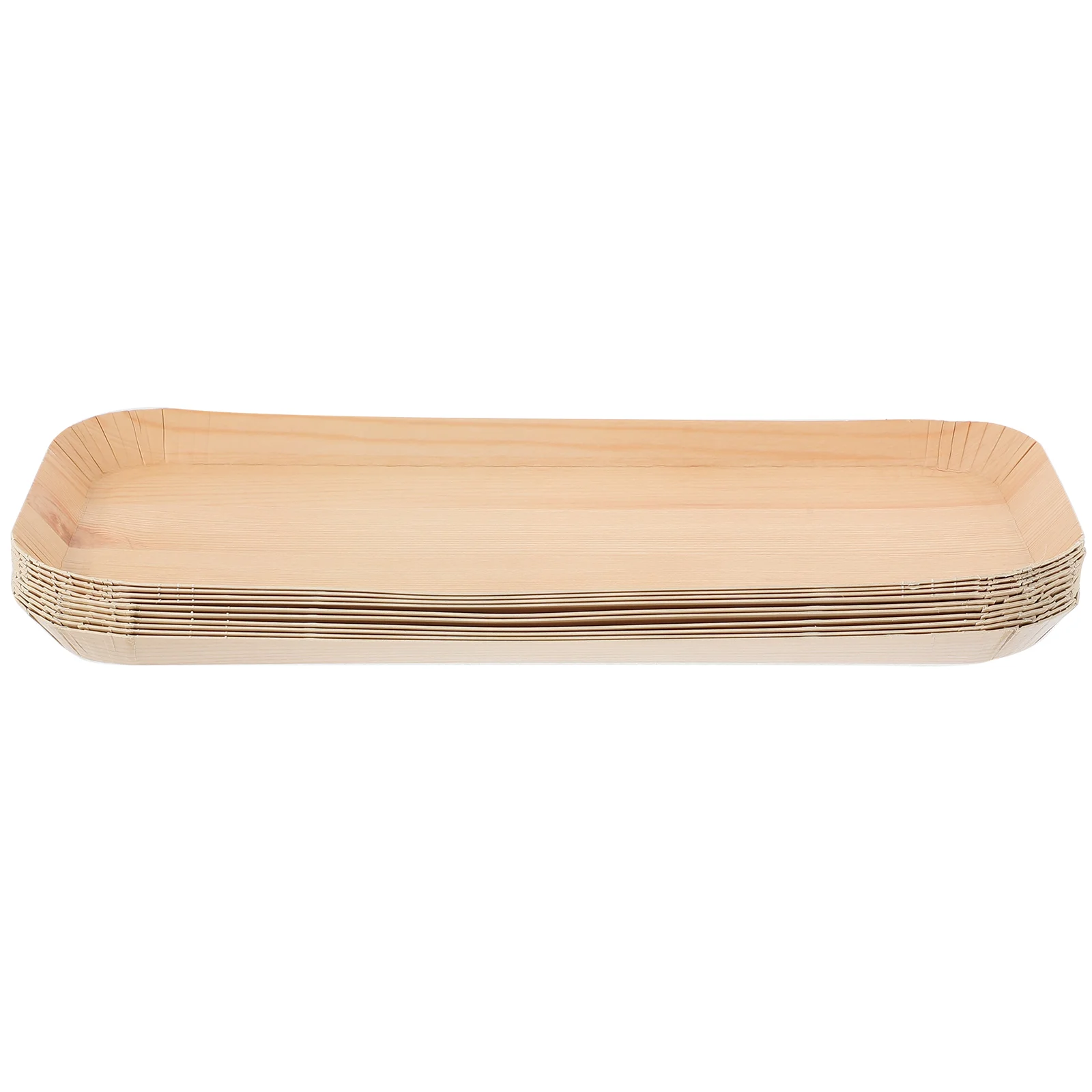 10 Pcs Palm Leaf Snack Wood Grain Paper Plate Plates Food Tray Sashimi Sushi Serving Snacks Treat Container