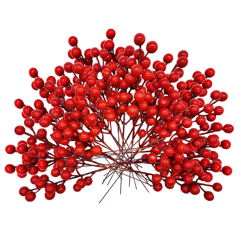 Künstliche Tannenzapfen Weihnachtsbaum Dekoration Rote Beere Tannennadeln Tannenzapfen Pick Up Winter Urlaub Weihnachten DIY Ornament
