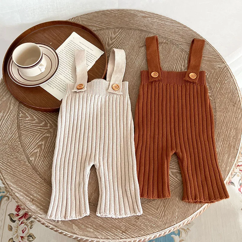 Knitted Baby Pants High Waist Solid Color Versatile
