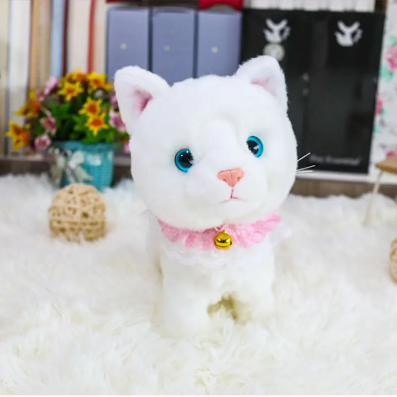 Robot Cat Sing Songs Interactive Cat Electronic Plush Kitty Pet Walk Miaow Magnet Controled Kitten USB Charge Music Animal Toys robot dog plush electronic puppy toy electric sing russian songs animal walk music teddy leash controled pet kids birthday gift