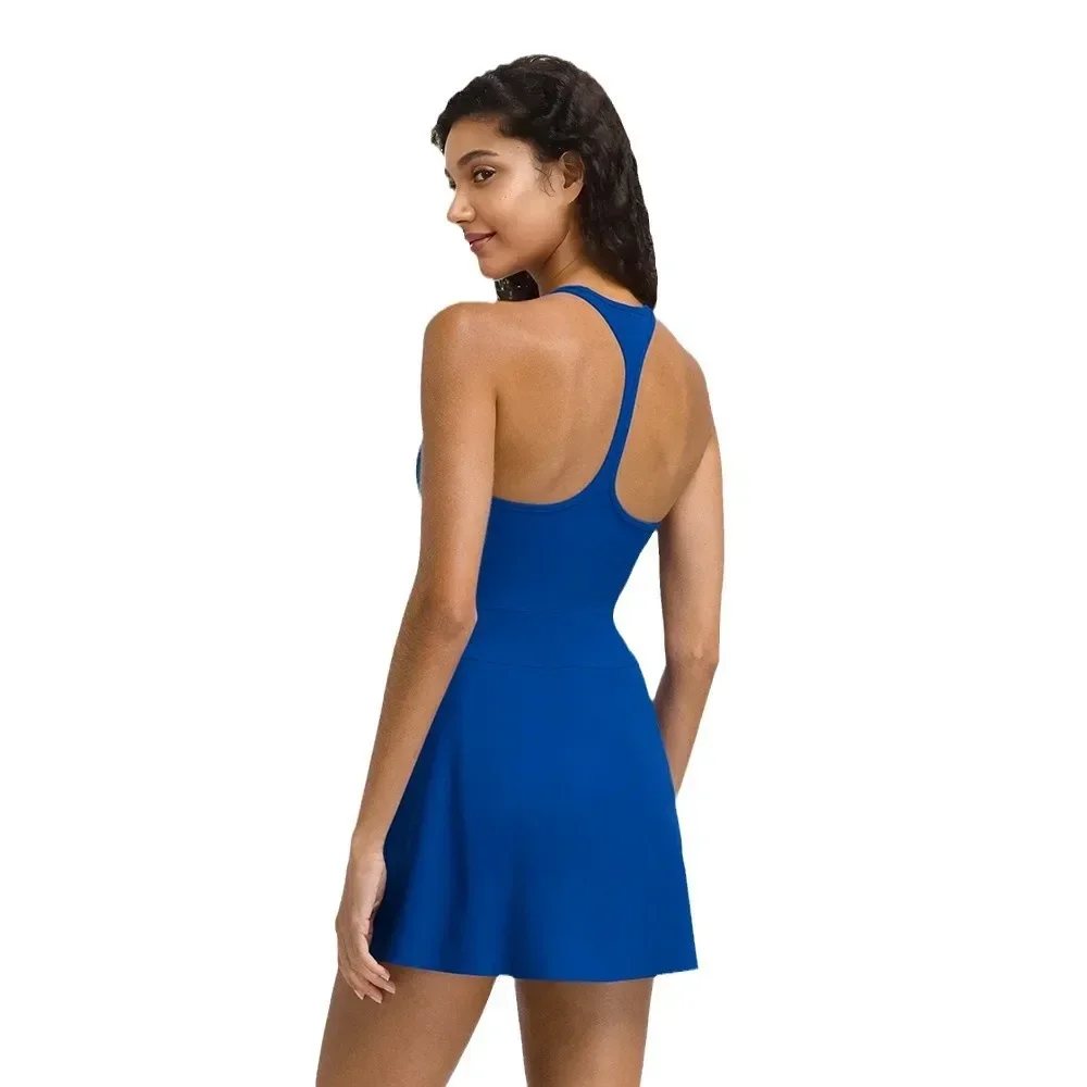 Women's Gym Golf Wear Tennis Skirt Breathable Quick-Drying Yoga One-Piece Dress Outdoor Leisure Sports Tight Fitting Skirt Pants