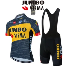 2022 Team New JUMBO VISMA maglia da Ciclismo 19D pantaloncini da bici Set MTB Ropa Ciclismo camicie da bicicletta manica corta da uomo abbigliamento Maillot
