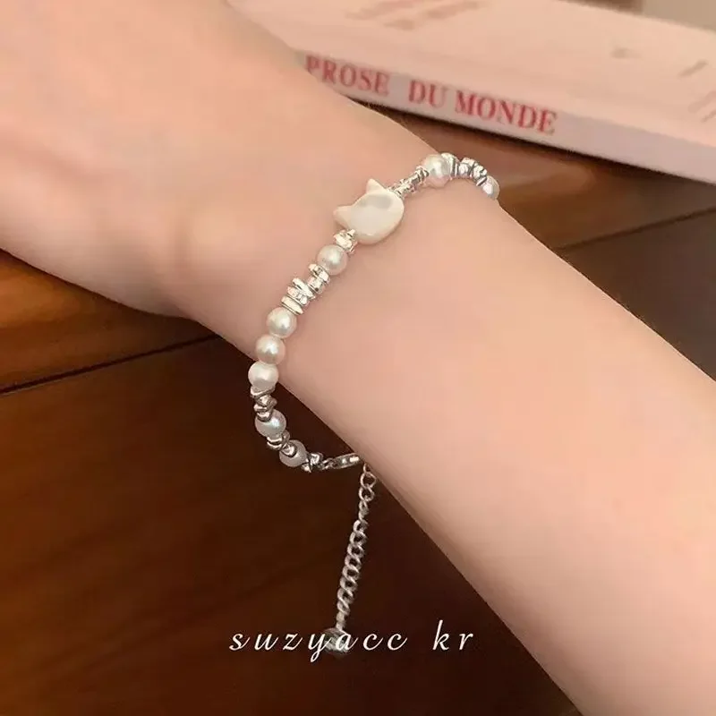 

New Hand-Showing Silver Bracelet 2023 New Entry Luxury Niche Design Exquisite Handmade Meow Mi HandString All-Match Jewelry Gift