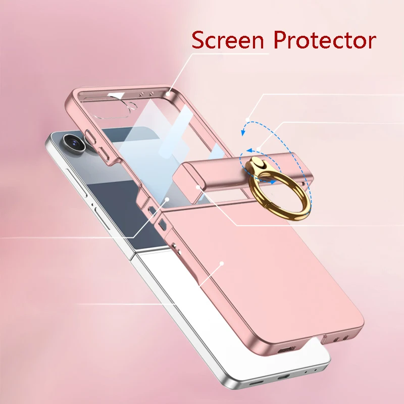 Luxury Slim Shell with 2-in-1 Ring Holder and Screen Protector