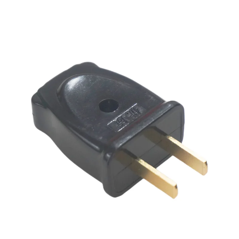 1pcs Black USA Japan Canada Taiwan Mexico male wiring power plug 2 Pin 10A 250V power extension cord plug power extension plug