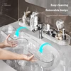 Bathroom Shelf Suction Cup Wall Mount Shower Shelf Over Faucet Sink Rack Shampoo Holder No Drill Drain Basket Bathroom Organizer 2