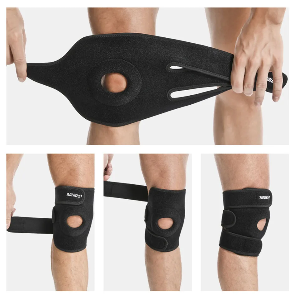 AOLIKES 1PC Adjustable Compression Knee Patellar Pad Tendon Support Sleeve Brace for Men Women - Arthritis Pain,Running, Workout