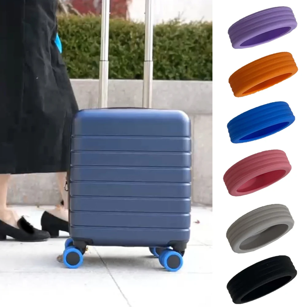 

8pcs Silicone Luggage Wheels Covers Silent Luggage Wheel Protector Cover Travel Luggage Suitcase Reduce Noise Wheels Cover