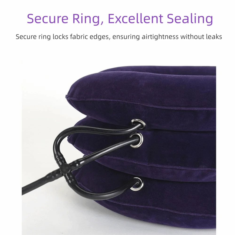 Adjustable Inflatable Neck Stretcher 3-layer Foldable Cervical Traction Device Comfortable Spine Alignment Neck Traction Pillow