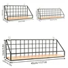 1Pc/No-Drill Wrought Iron Grid Wall-Mounted Storage Rack Living Room Bedroom Bathroom Wall Decoration Storage Rack 2
