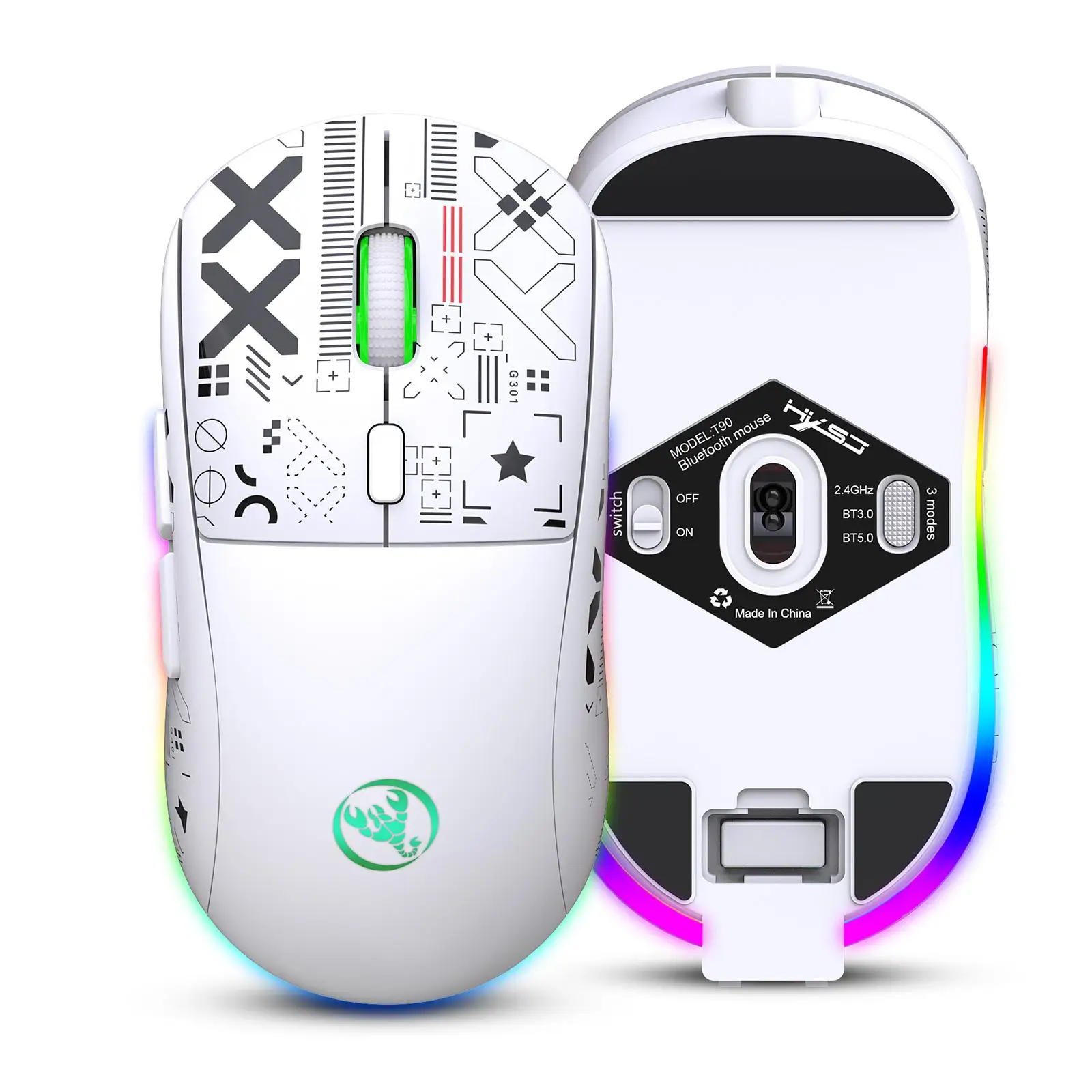 Wireless Mouse 3 Modes ( BT + USB) Gaming Mice for Notebook PC Desktop