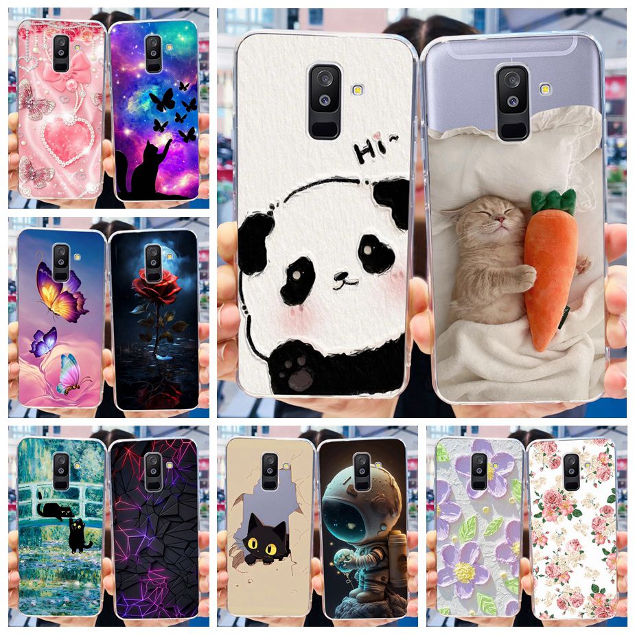 For Samsung Galaxy A6 Plus 2018 Case A6+ Cute Painted Cover Soft Silicone Phone Case For Samsung A8 Plus 2018 A8+ A6 2018 Bumper