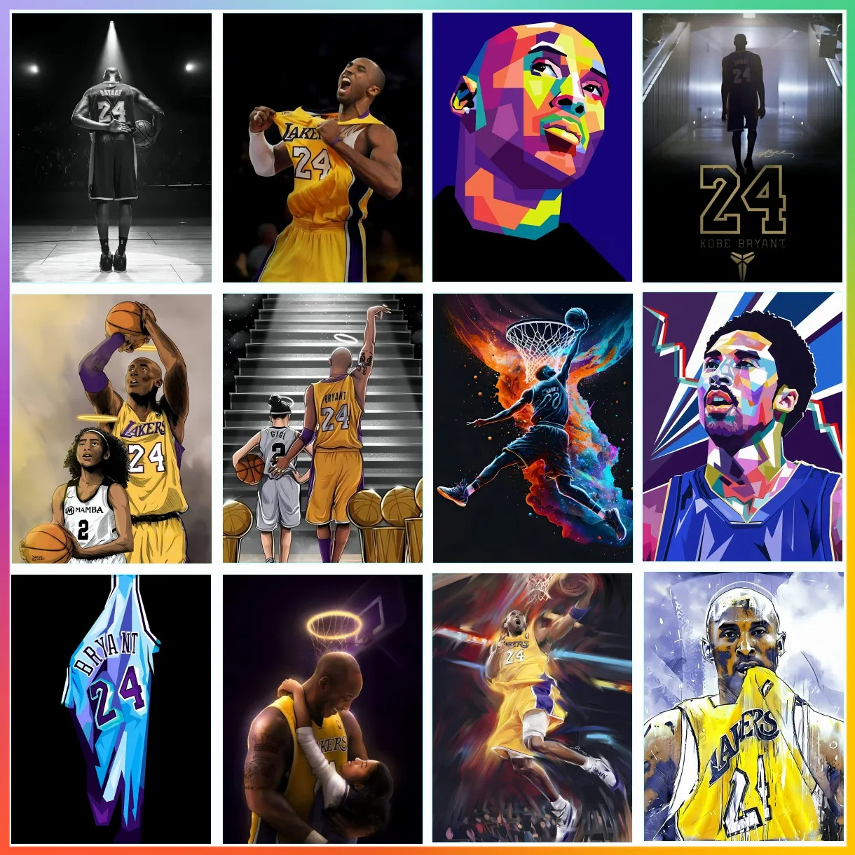 Basketball Kobe Diamond Painting Drawing Pictures Canvas Crafts 5D DIY Art Cross Stitch Mosaic Embroidery Home Decor Adult