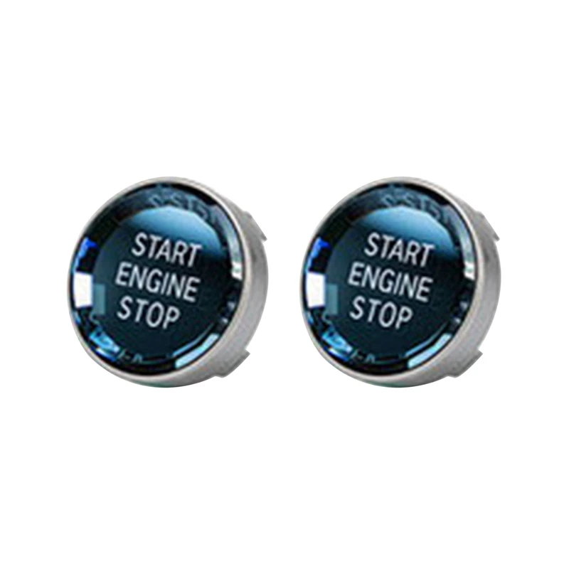 2X Car Interior Switch Cover Crystal One-Key Engine Start Stop Button Sticker Trim Per Bmw- 3/5 Series E70 E90 E60
