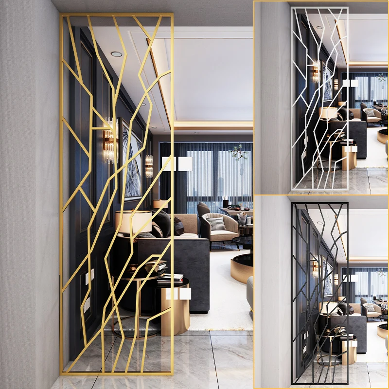 Iron Screen Partition Wall Living Room Hollow Office Decoration Entrance Nordic Industrial Style Modern Metal Luxury  Room