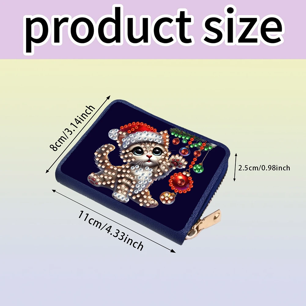 Rhinestone Makeup Bag DIY Diamond Art Crystal Rhinestone Purse Zipper Closure Bling Diamond Dot Diamond Card Pack DIY Craft Gift