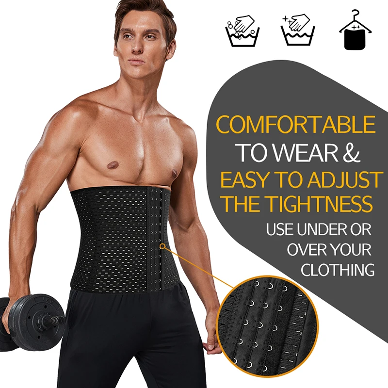Men Slimming Body Shaper Waist Trainer Trimmer Belt Corset For