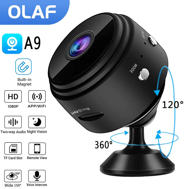 A9 Mini Camera 1080p HD WiFi Wireless Monitoring Security Protection Remote Monitor Camcorders Video Recorder For IOS Android