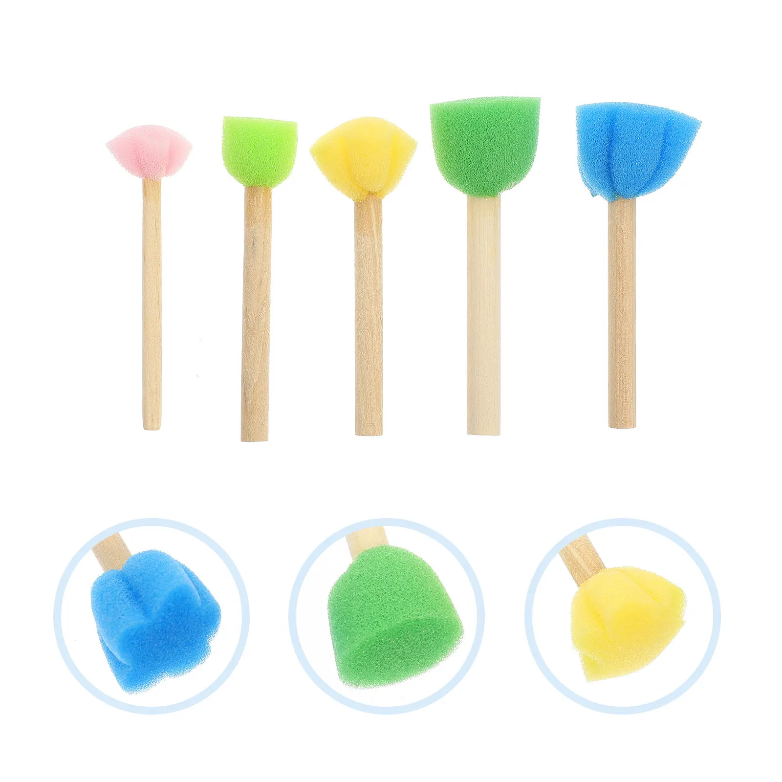 25Pcs 다채로운 스폰지 페인트 스탬퍼 어린이 드로잉 스탬프 꽃 모양 보육원을..