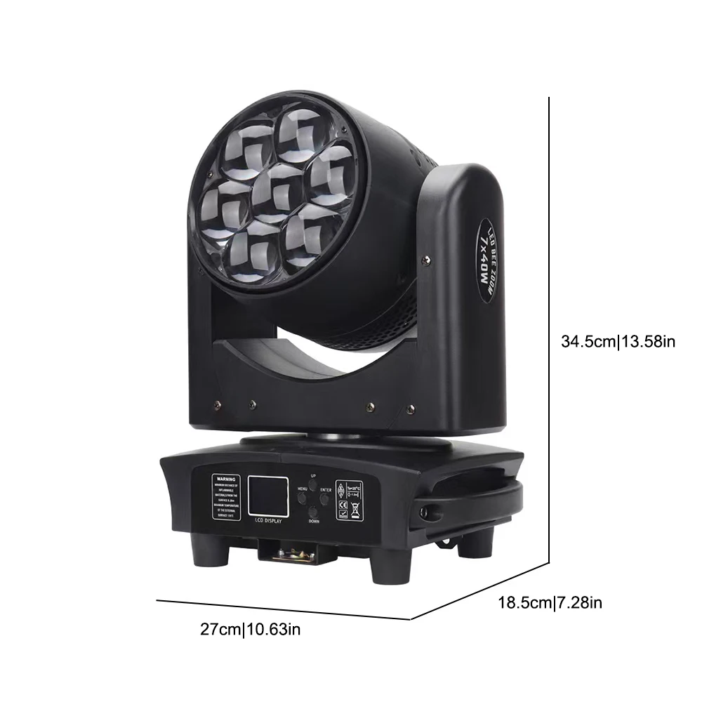 Big Bees Eyes 7x40W RGBW LED Beam + Wash Zoom Lighting DJ Disco Home Party Night Club Bar