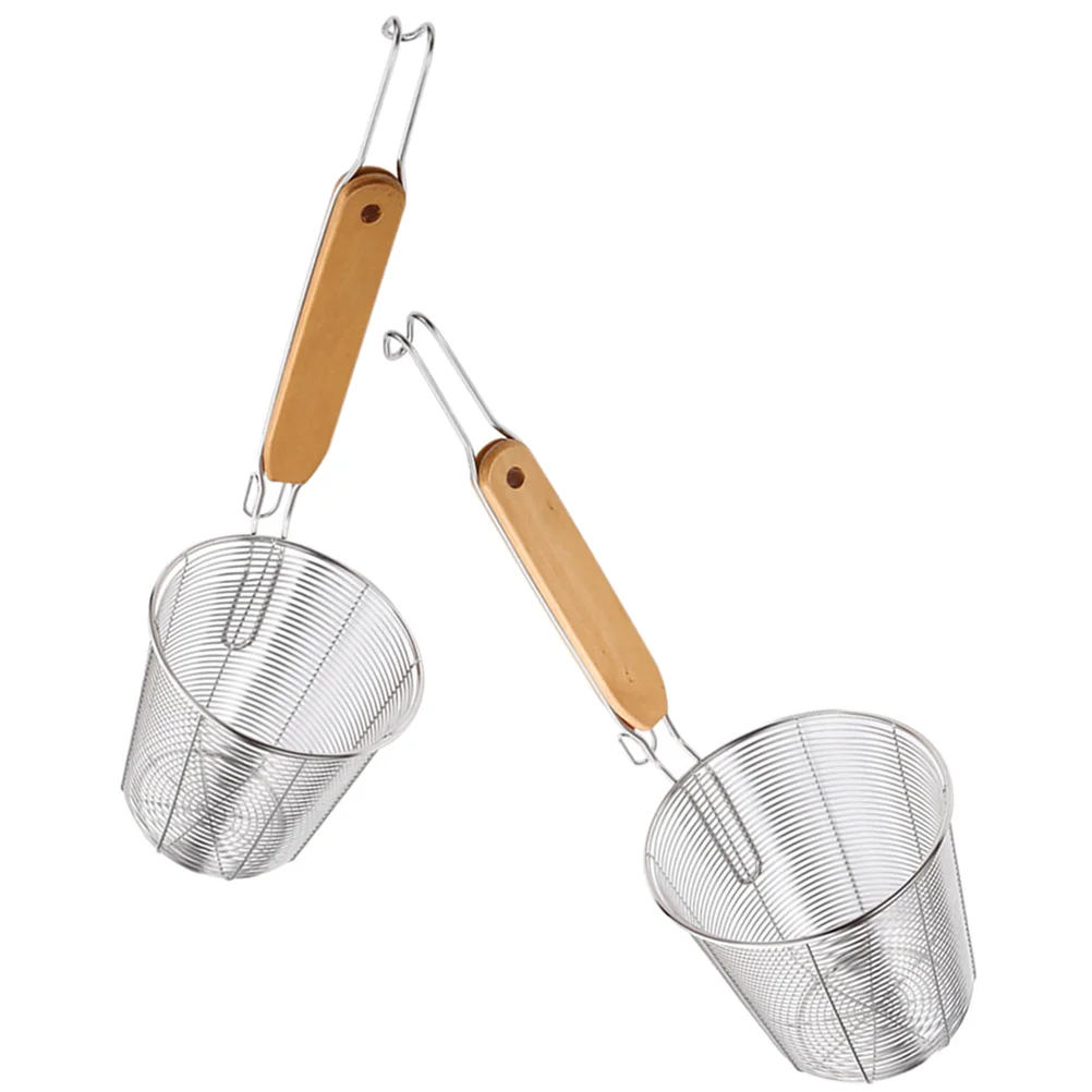 

2 Pcs Stainless Steel Colander Pasta Strainer Spoon Filtering Ladle Wok Mesh Noodle Spaghetti Kitchen