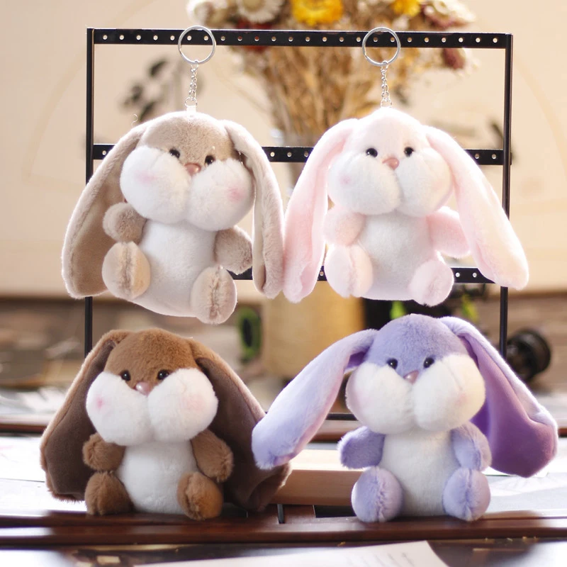 

1Pc 12cm Cute Kawaii Rabbit with Long Ears Plush Dolls Toys Gift Stuffed Soft Doll Gifts Gift Party Decor Kawaii Plush Keychain
