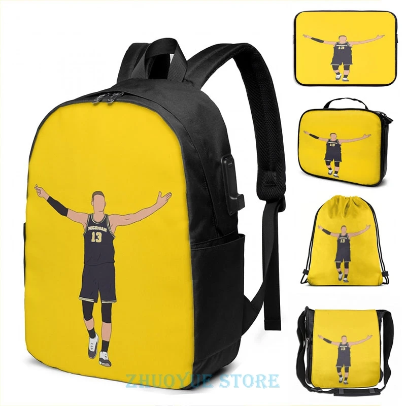 

Funny Graphic print Moritz Wagner Embrace The Crowd USB Charge Backpack men School bags Women bag Travel laptop bag