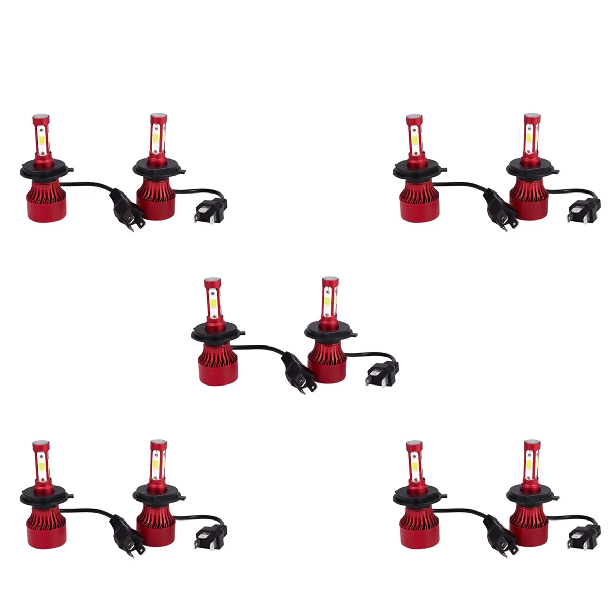 

10x H4 Hb2 9003 2200W 330000Lm 4-Side LED Headlight Kit Hi/Lo Power Bulbs 6000K