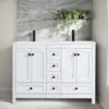 48" Bathroom Vanities Cabinet with Sink Combo Set, Undermount Double Resin Sink w/Thickened Wood, Matte Black Faucet 3