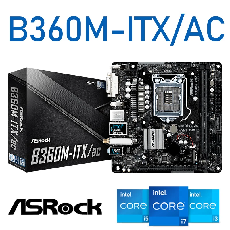 Lga 1151 Asrock B365m-itx/ac Motherboard Ddr4 32gb Pci-e M.2 Overlocking Intel Cpu Intel B365 Placa-mãe 1151 Mini-itx New - Motherboards -