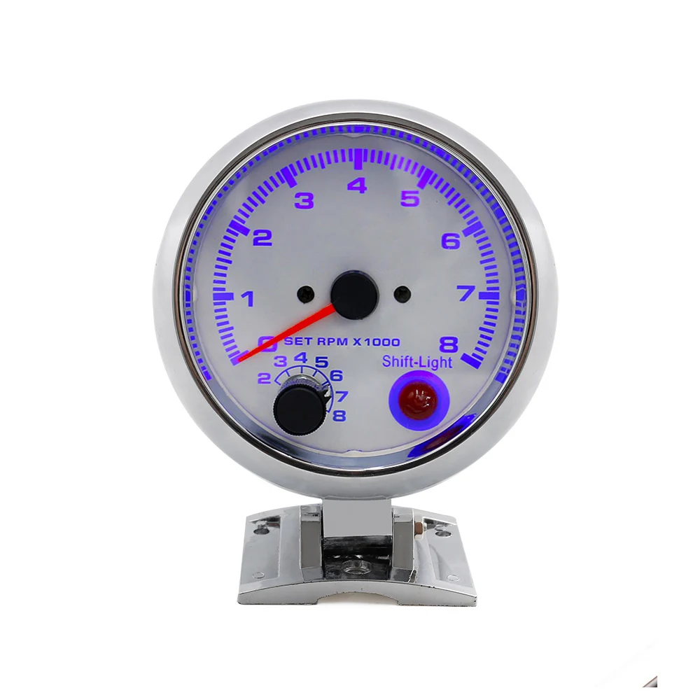 

Auto Car Tachometer Tacho Gauge 0~8000 RPM Meter 2" 52mm Universal Car Motor White Led Meter Pointer RPM 12V Gasoline