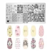 1 Piece Wedding Nail Art Stamping Plates Hearts Rose Flowers Design Valentine's Day Nail Art Design Nail Templates 1
