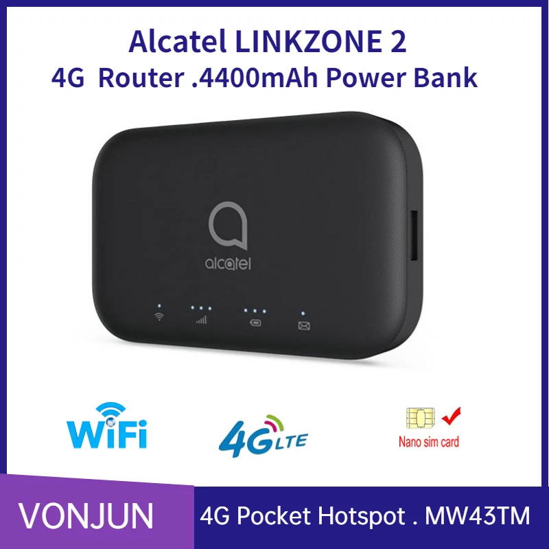 PortableRouterAlcatelLINKZONE2MW43TM4GLTEHotspotUpto16