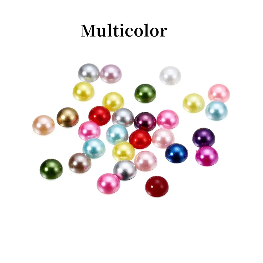 2/3/4/5/6/8/10/12/14 MM Acrylic Beads Pearl Imitation Half Round Flatback Red Black Pink Bead For Jewelry Making DIY Accessories