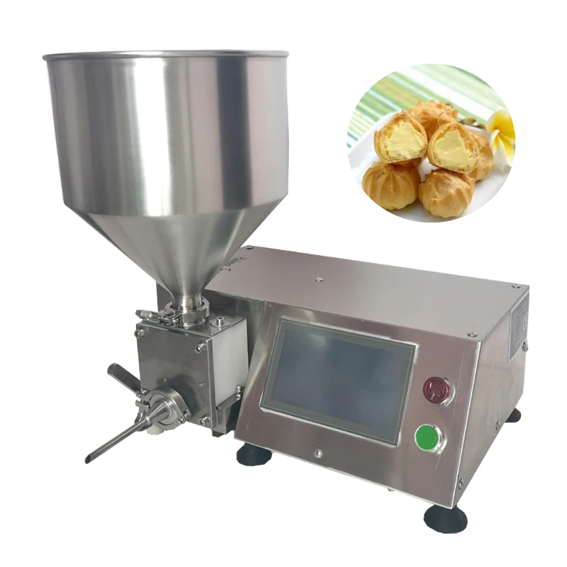 

Commercial Chocolate Cream Puff Filling Machine Tabletop Multifunctional Cake Cream Bread Injecting Maker For Bakery Shop