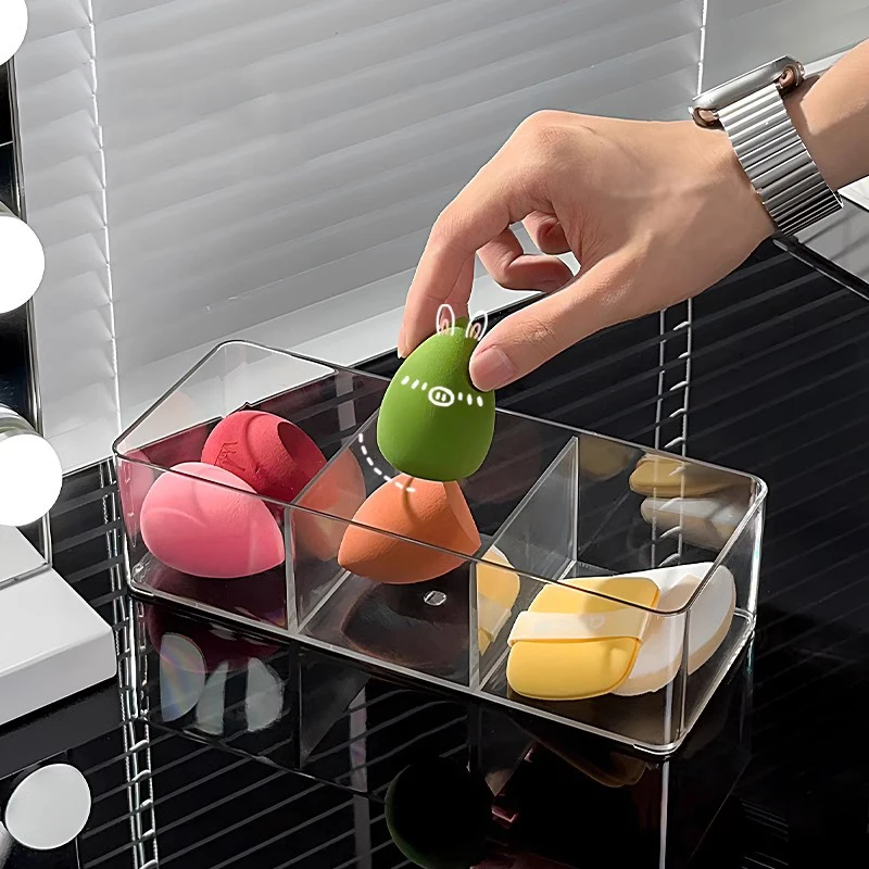 Makeup Puff Display Box Makeup Egg Storage Rack Air Cushion Puff Transparent Storage Holder Desktop Organization Tool 3