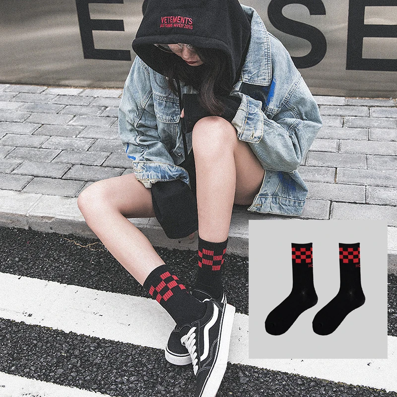 Lolita-calcetines deportivos de algodón para hombre y niña, medias negras con Harajuku y Hip hop, color blanco japonés - AliExpress
